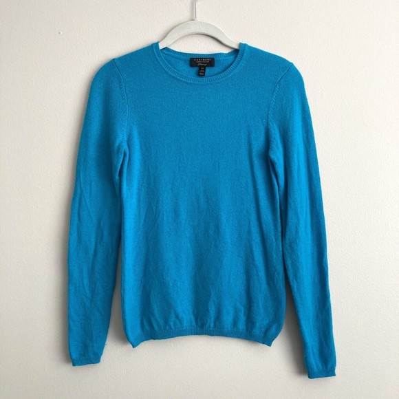 Charter Club Luxury Womens 100% Cashmere Sweater Size XS Classic Pullover Blue - Picture 1 of 8